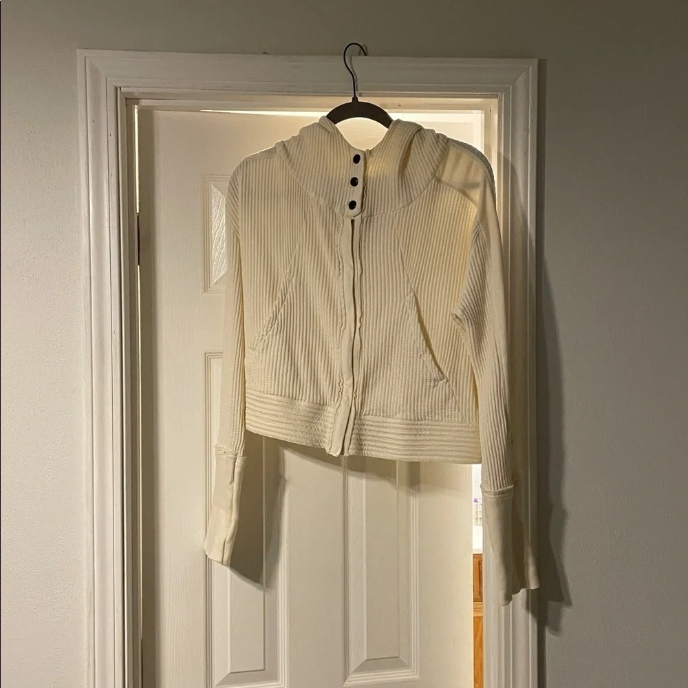 EUC Free People FP One Mason Hoodie Ivory